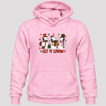 Let It Snow Christmas Snowman Trio Winter Holiday Hoodie