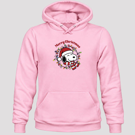 Merry Christmas Santa Hat Colorful Lights Hoodie