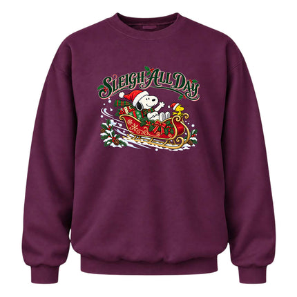Sleigh All Day Christmas Holiday Sleigh Sweatshirt