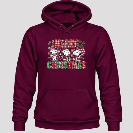 Merry Christmas Plaid Candy Cane Holiday Hoodie