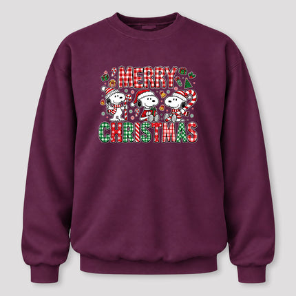 Merry Christmas Plaid Candy Cane Holiday Sweatshirt