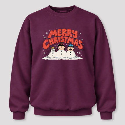 Merry Christmas Retro Snowmen Winter Graphic Sweatshirt