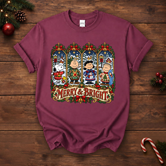 Merry and Bright Christmas Winter Village T-Shirt