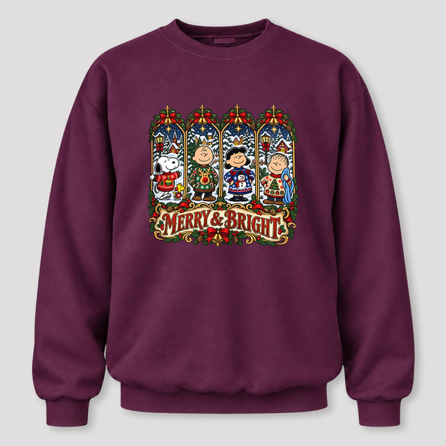 Merry and Bright Christmas Winter Village Sweatshirt