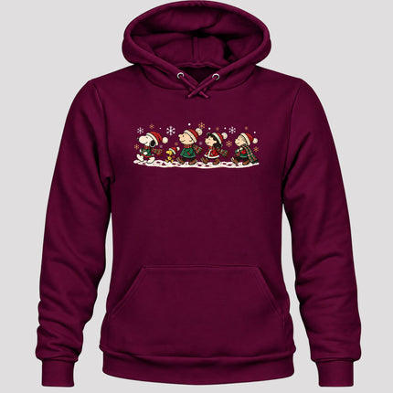Christmas Winter Walk Plaid Scarves Snowflakes Hoodie