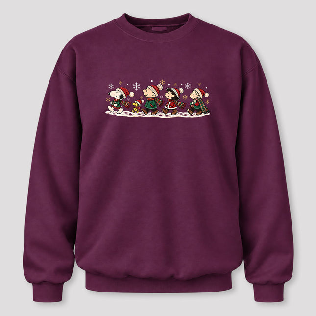 Christmas Winter Walk Snowflakes Plaid Scarves Sweatshirt
