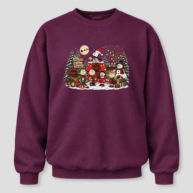 Christmas Tree Farm Hot Cocoa Winter Village Sweatshirt