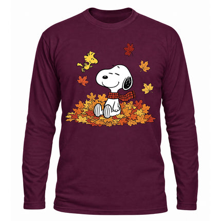 Fall Leaves Cozy Autumn Graphic Long Sleeve T-Shirt