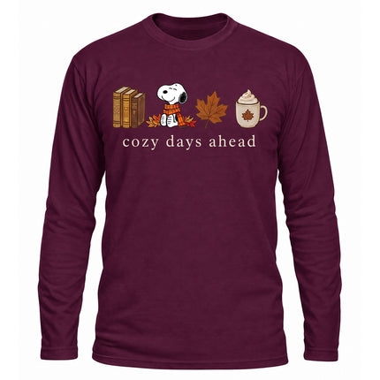 Cozy Days Ahead Fall Coffee Autumn Long Sleeve T-Shirt