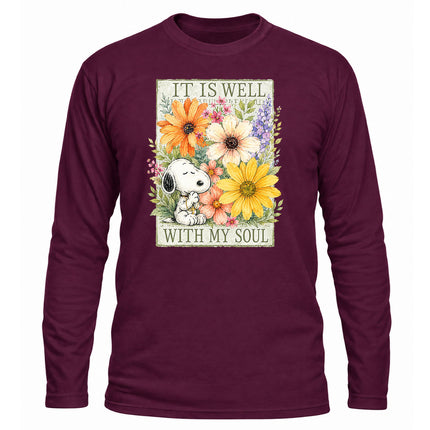 It Is Well With My Soul Floral Faith Christmas Gift Long Sleeve T-Shirt