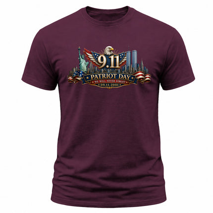 9/11 Patriot Day Never Forget American Eagle September 11 Memorial T-Shirt