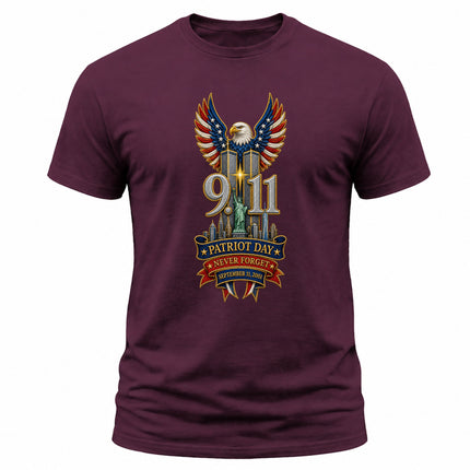9/11 Patriot Day Never Forget September 11 American Eagle Memorial T-Shirt