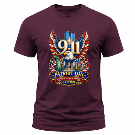 9/11 Patriot Day Never Forget September 11 Memorial American Eagle T-Shirt