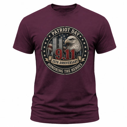 9/11 Patriot Day 25th Anniversary Honoring The Heroes Memorial T-Shirt