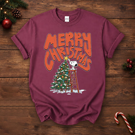 Merry Christmas Tree Decorating Retro Holiday T-Shirt
