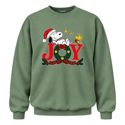 Christmas Joy Wreath Cozy Holiday Sweatshirt