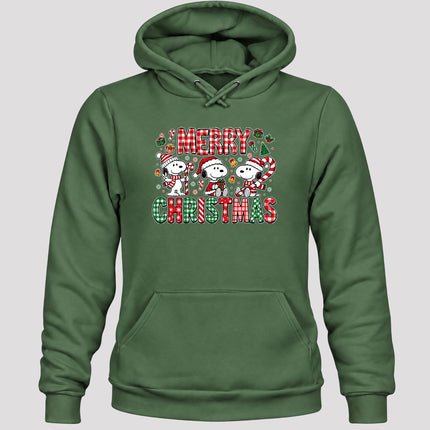 Merry Christmas Plaid Candy Cane Holiday Hoodie