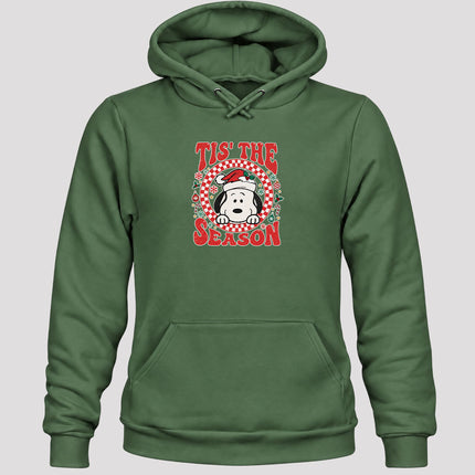 Tis The Season Christmas Retro Checkered Santa Hat Hoodie