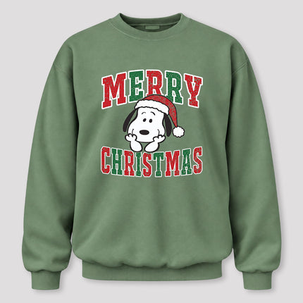 Merry Christmas Vintage Distressed Santa Hat Sweatshirt