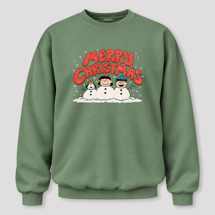 Merry Christmas Retro Snowmen Winter Graphic Sweatshirt