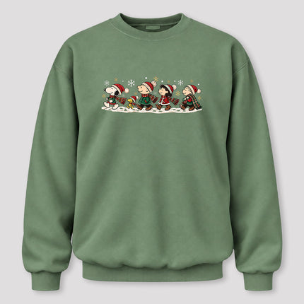 Christmas Winter Walk Snowflakes Plaid Scarves Sweatshirt