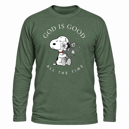 God Is Good All The Time Floral Christian Christmas Gift Long Sleeve T-Shirt