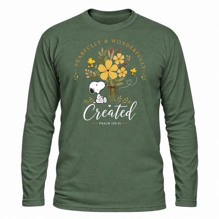 Fearfully and Wonderfully Created Floral Psalm 139 14 Christmas Gift Long Sleeve T-Shirt