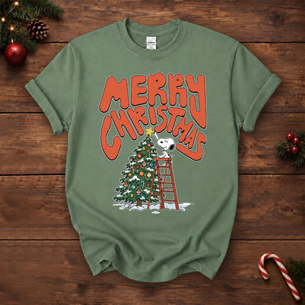 Merry Christmas Tree Decorating Retro Holiday T-Shirt