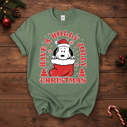 Have A Holly Jolly Christmas Retro Santa Stocking T-Shirt