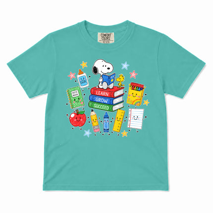 Comfort Colors Back To School Learn Grow Succeed Books Kid T-Shirt