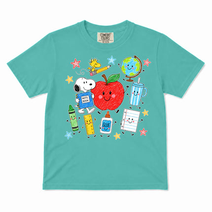 Comfort Colors Back To School Happy Apple School Supplies Kid T-Shirt