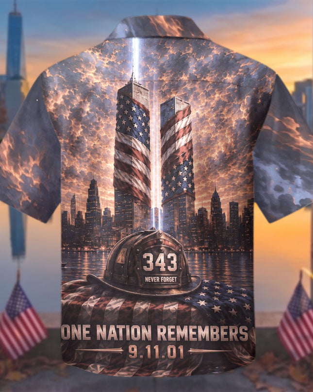 25th Patriot Day One Nation Remembers 9/11 Memorial Tribute Hawaiian Shirt