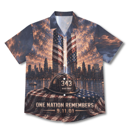 25th Patriot Day One Nation Remembers 9/11 Memorial Tribute Hawaiian Shirt