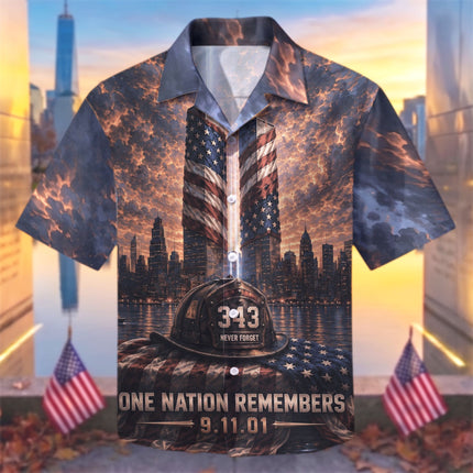 25th Patriot Day One Nation Remembers 9/11 Memorial Tribute Hawaiian Shirt