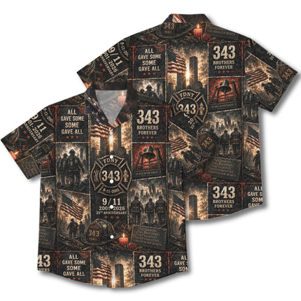 25th Patriot Day 9/11 Firefighter 343 Heroes Memorial Tribute Hawaiian Shirt