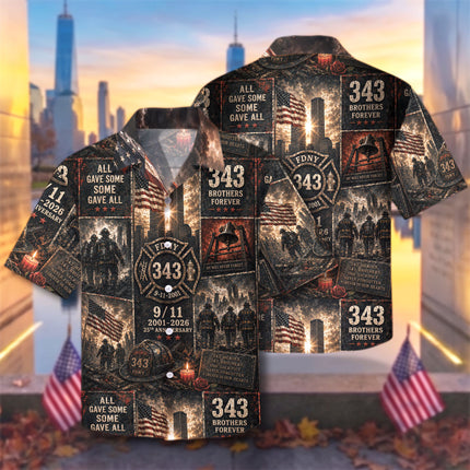 25th Patriot Day 9/11 Firefighter 343 Heroes Memorial Tribute Hawaiian Shirt