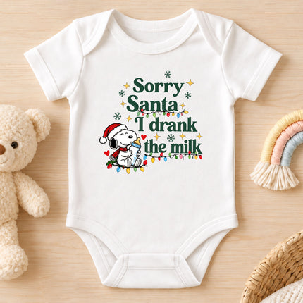 I Drank The Milk Funny Christmas Baby Bodysuit Outfit