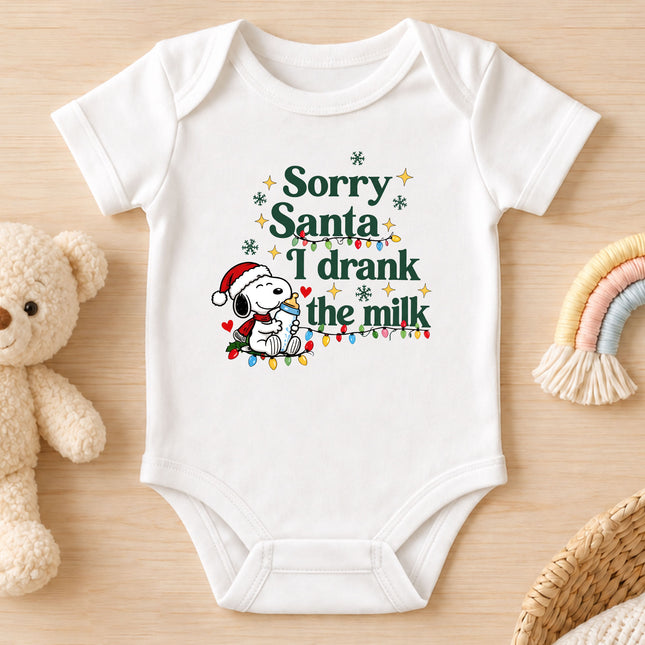 I Drank The Milk Funny Christmas Baby Bodysuit Outfit