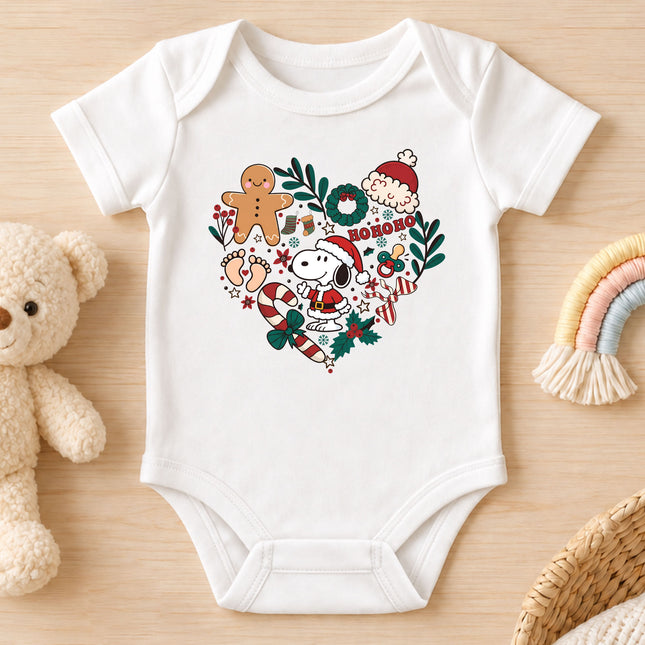 Baby Bodysuit Christmas Gingerbread Candy Cane Festive Outfit