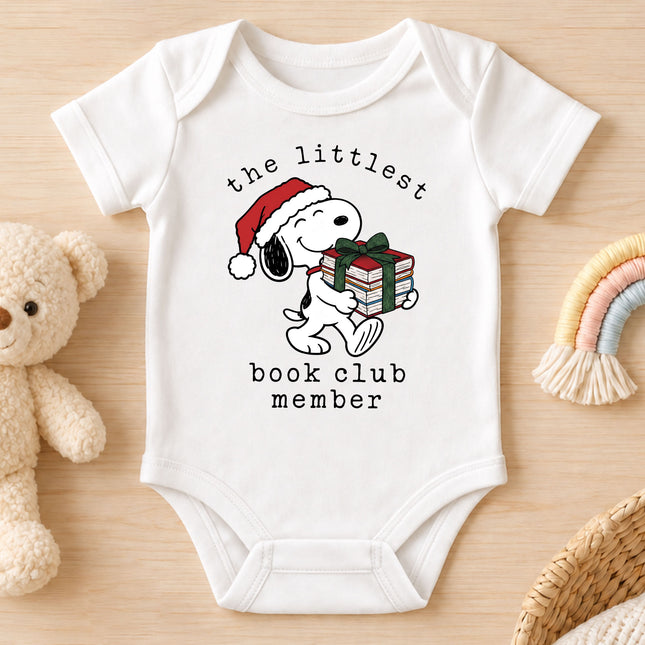 Littlest Book Club Member Christmas Reading Outfit Baby Bodysuit