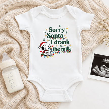 I Drank The Milk Funny Christmas Baby Bodysuit Outfit