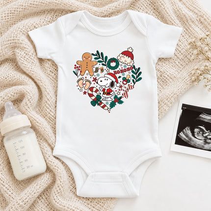 Baby Bodysuit Christmas Gingerbread Candy Cane Festive Outfit