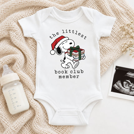 Littlest Book Club Member Christmas Reading Outfit Baby Bodysuit