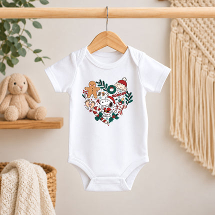 Baby Bodysuit Christmas Gingerbread Candy Cane Festive Outfit