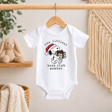 Littlest Book Club Member Christmas Reading Outfit Baby Bodysuit