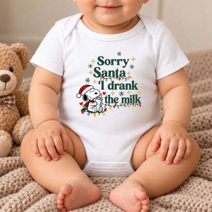 I Drank The Milk Funny Christmas Baby Bodysuit Outfit