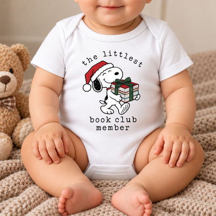 Littlest Book Club Member Christmas Reading Outfit Baby Bodysuit