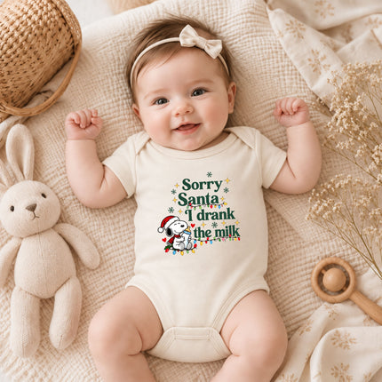 I Drank The Milk Funny Christmas Baby Bodysuit Outfit
