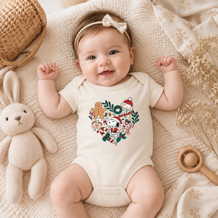 Baby Bodysuit Christmas Gingerbread Candy Cane Festive Outfit