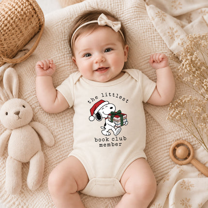 Littlest Book Club Member Christmas Reading Outfit Baby Bodysuit